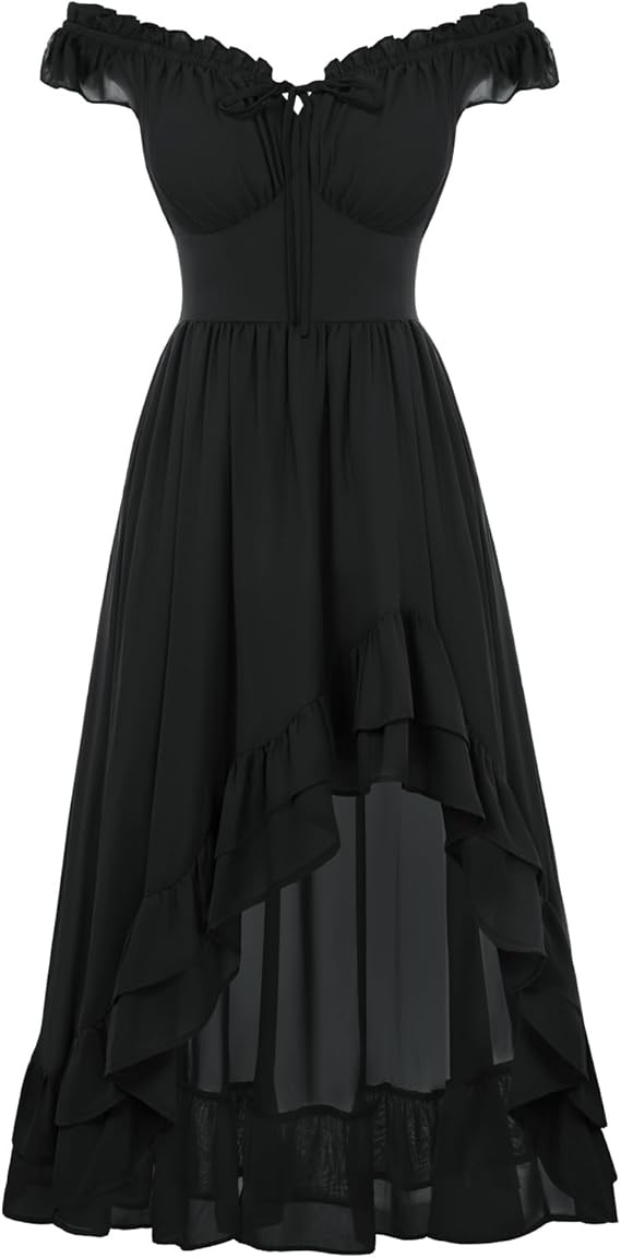 SCARLET DARKNESS Renaissance Corset Dress for Women Off Shoulder Flowy Sundress Wedding Guest Chi... | Amazon (US)