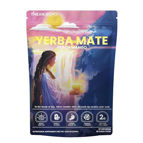 Yerba Mate Peach Mango Tea - Super Calm Yerba Mate - Low Sugar Content, Clean Energy with No Crash - Stay Refreshed and Focused Throughout the Day - Ideal for Health Enthusiasts - 30 Servings | Amazon (US)