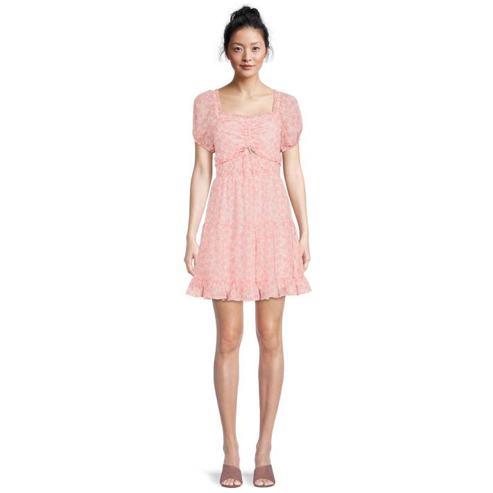 Madden NYC Juniors’ Smocked Waist Dress with Cut Out, Sizes XS-XXXL | Walmart (US)