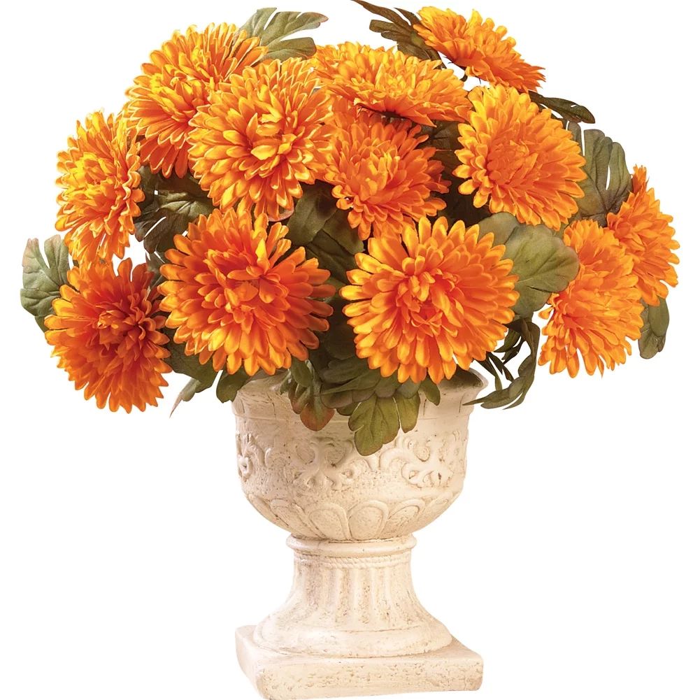 Floral Mums Artificial Maintenance-Free Flower Bush - Set of 3, Yellow - Walmart.com | Walmart (US)