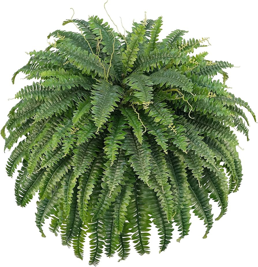 50" Artificial Boston Ferns, Fake Bush Plants, Large Faux Ferns with 96 Fronds for Outdoors Home ... | Amazon (US)