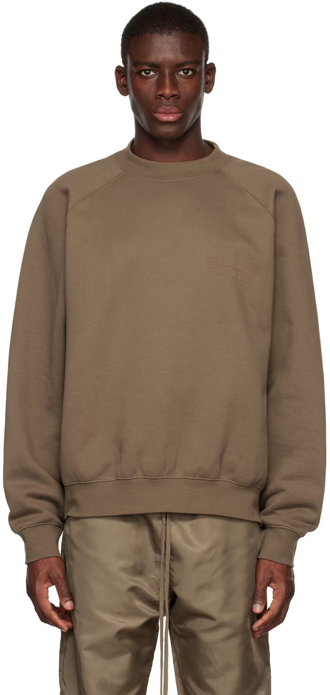 Essentials - Brown Crewneck Sweatshirt | SSENSE