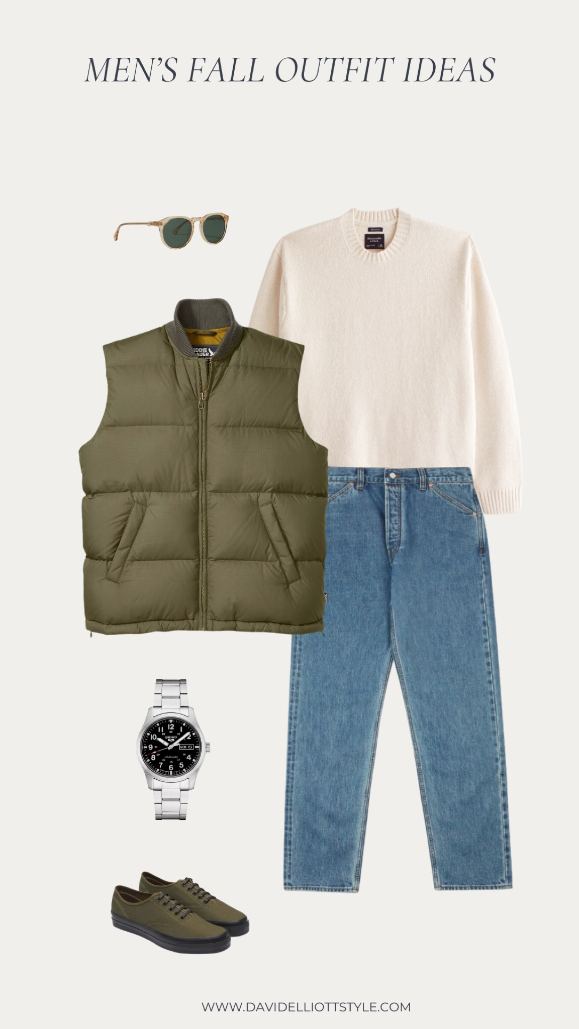 Olive green Eddie Bauer Reissue Vest outfit



#LTKMens