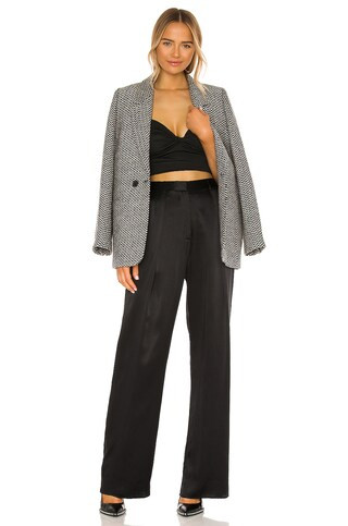 Ida Twist Front Top | Black Top | Black Crop Top | Black Pant Set Black Wide Leg Pants Outfit Inspo | Revolve Clothing (Global)