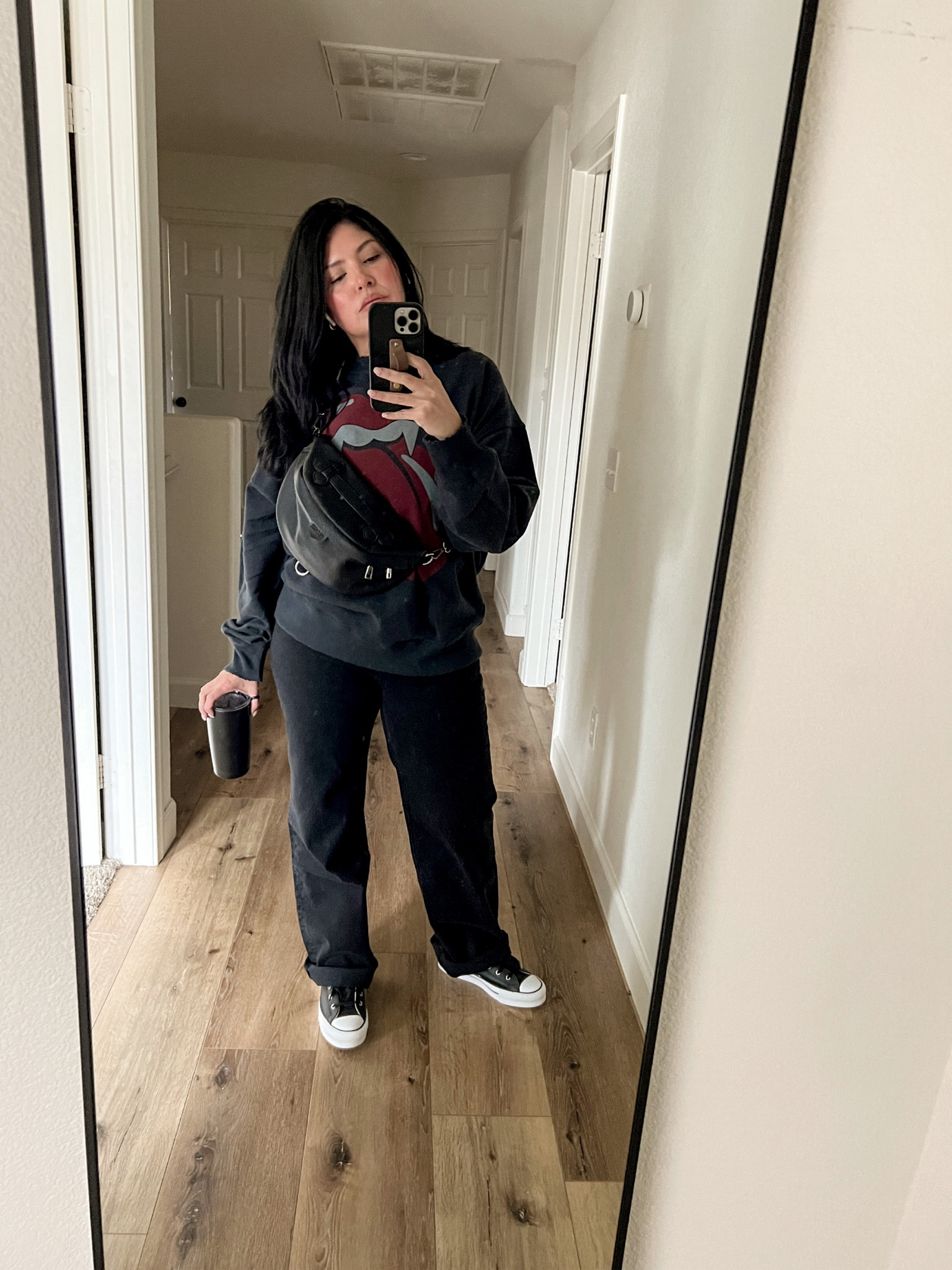 Wearing a medium in the sweater. Jeans are a 10 regular length. If you plan on wearing with sneakers and are 5’3 or shorter I recommend doing the short option. 

xo, Sandroxxie by Sandra
www.sandroxxie.com | #sandroxxie


#LTKSale #LTKsalealert #LTKHalloween