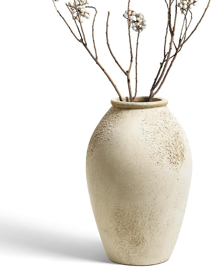 LE TAUCI Ceramic Vase, 11.5 Inch Large Rustic Farmhouse Vase, Tall Vase for Home Decor, Living Ro... | Amazon (US)