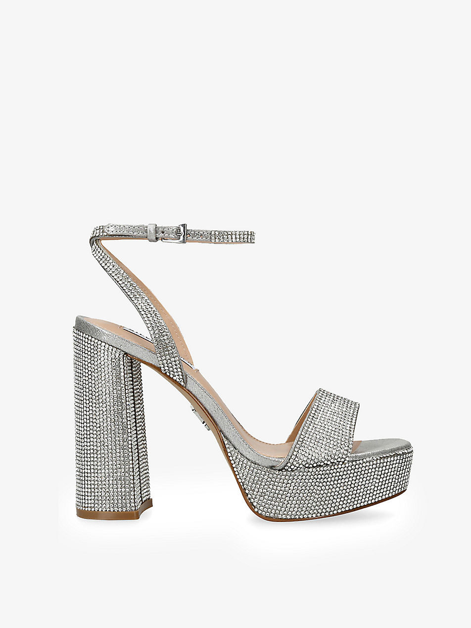 Lessa R rhinestone-embellished woven platform sandals | Selfridges