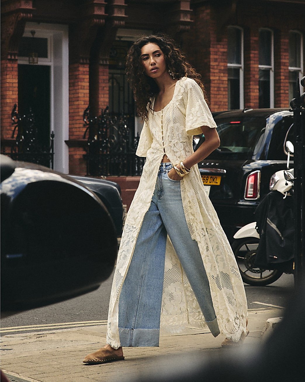 Cream Lace Ruffle Maxi Dress | River Island UK & IE