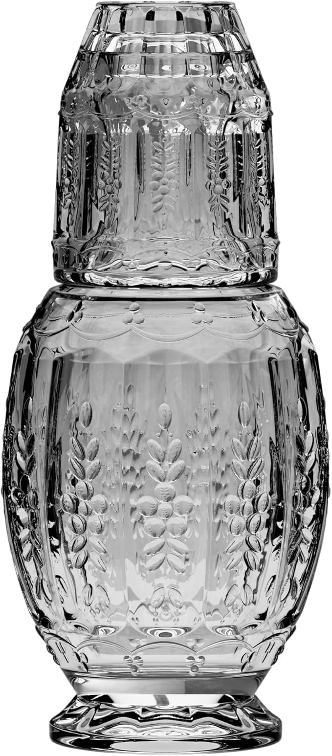 Elle Decor Vintage Bedside Water Carafe with Tumbler Glass – Elegant Pitcher and Matching Drink... | Amazon (US)