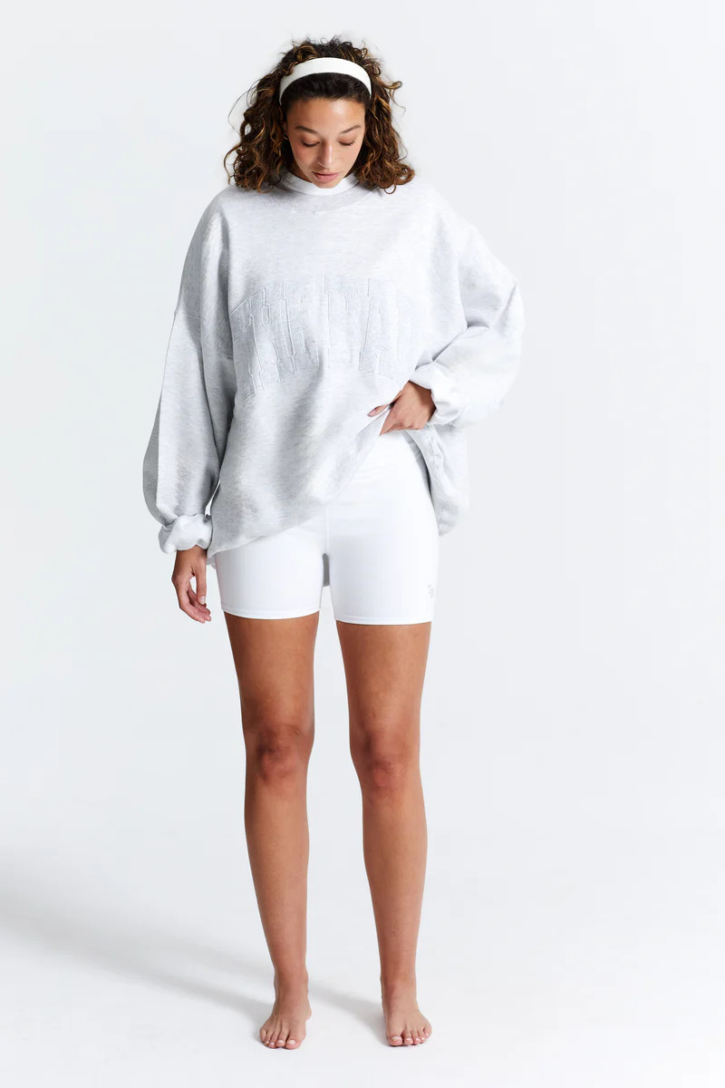 VARSITY BIKER SHORT WHITE | The Bar