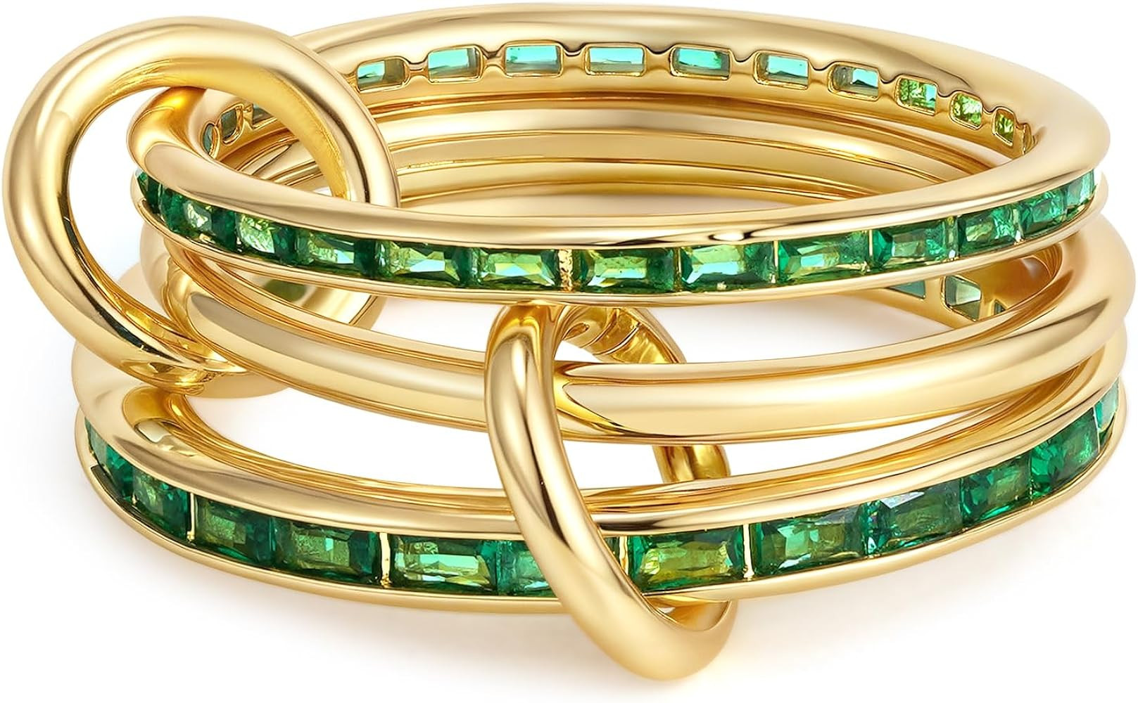 SLOONG Gold Stackable Rings for Women Non Tarnish, Dainty 18K Gold Plated Cubic Zirconia Rings, S... | Amazon (US)