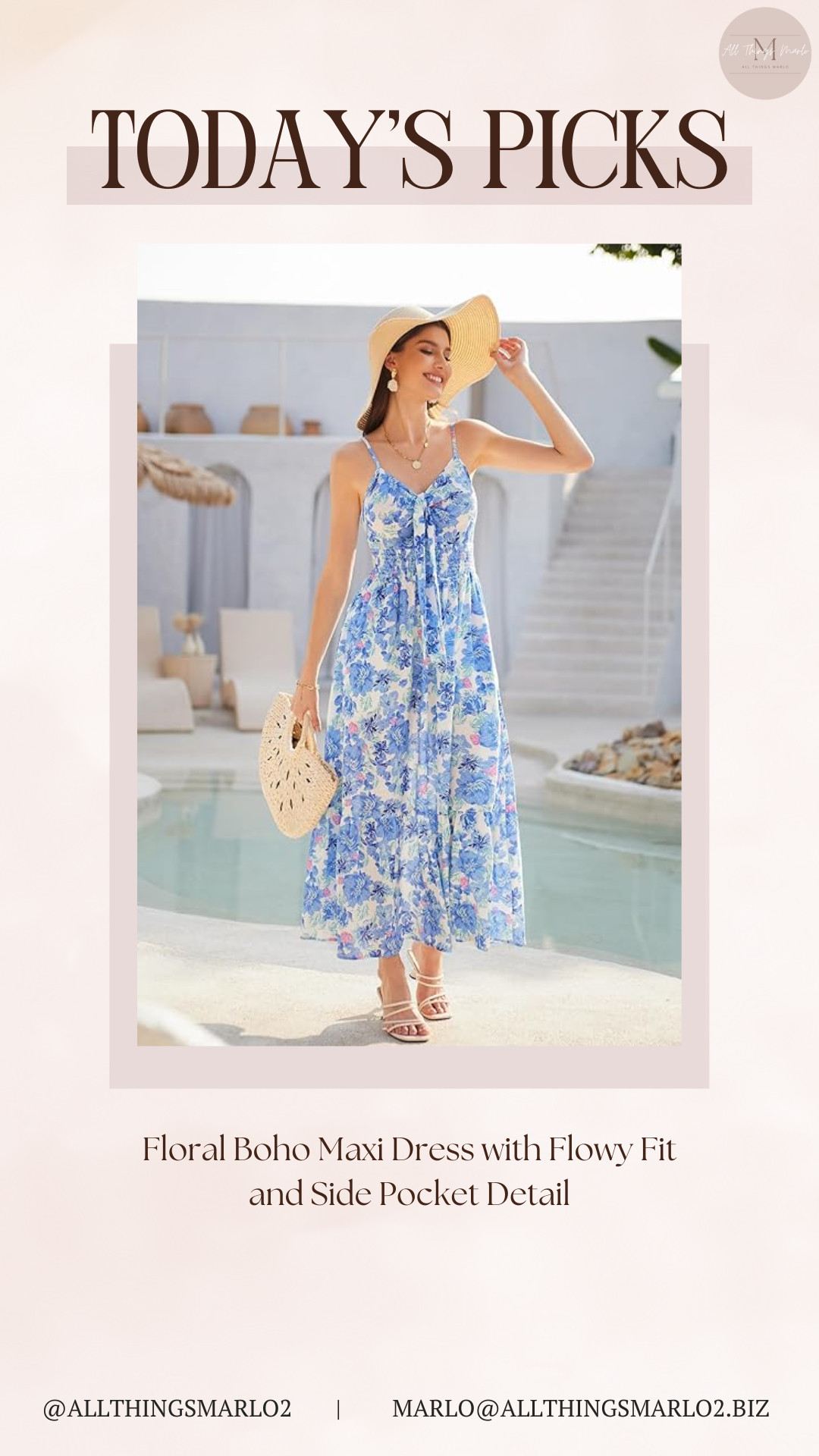 Floral Boho Maxi Dress with Flowy Fit and Side Pocket Detail 

 #LTKSeasonal #LTKWorkwear #LTKTravel