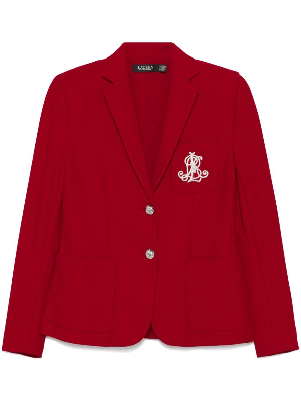 Lauren Ralph Lauren logo-patch blazer - Red | Farfetch Global