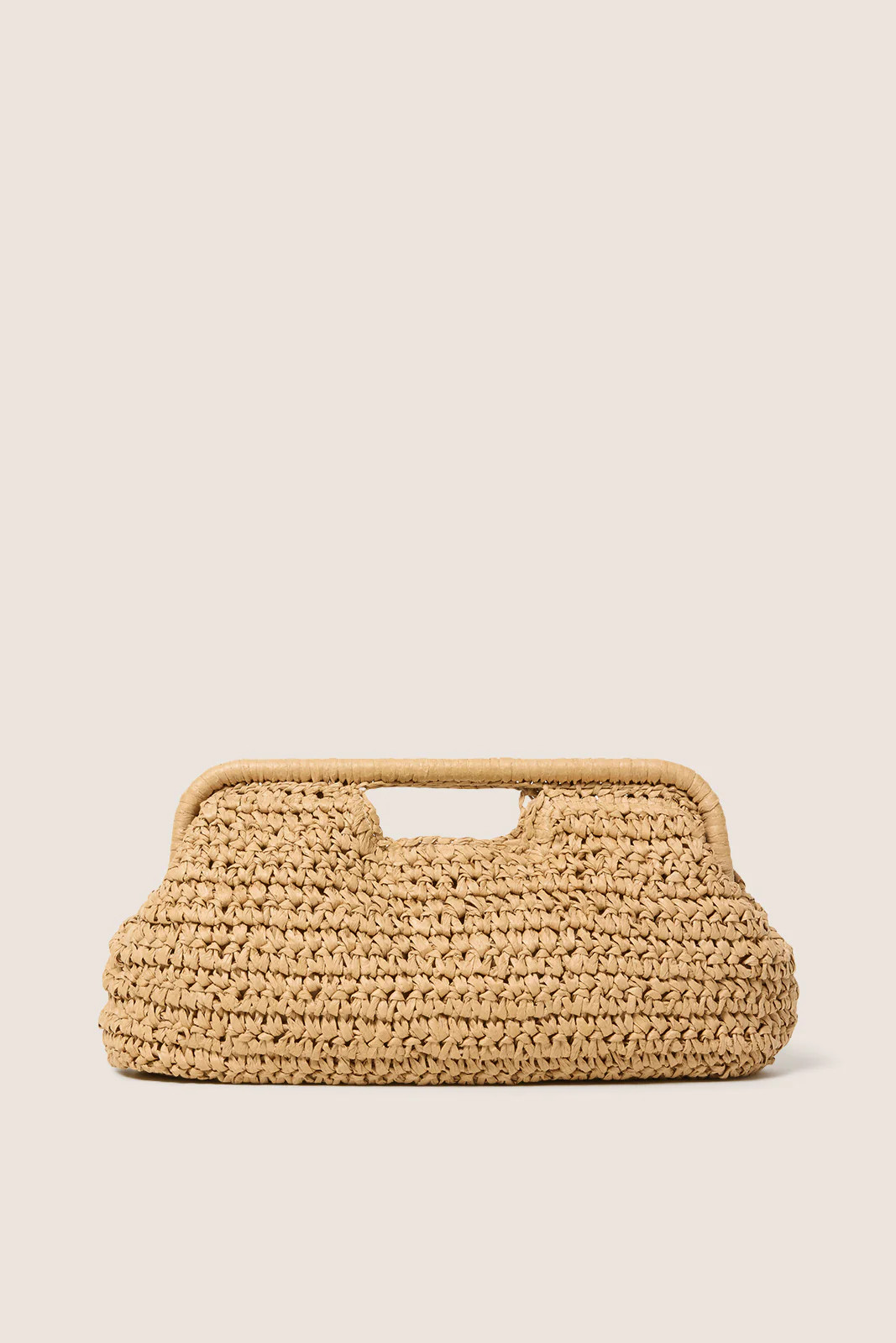 EVEREVE Women's Beckett Raffia Clutch Bag, Tan | Evereve