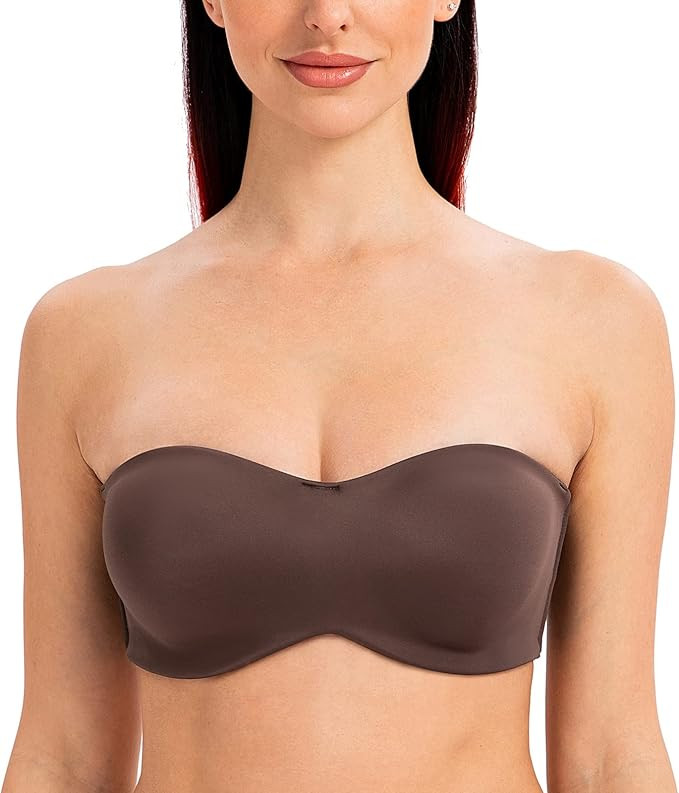 MELENECA Women's Strapless Bra for Large Bust Minimizer Unlined Bandeau with Underwire | Amazon (US)