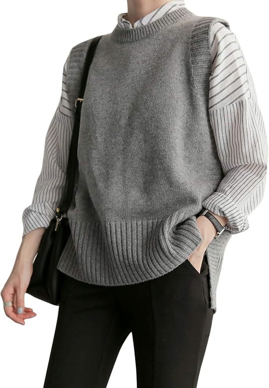 Uaneo Women's Basic Round Neck Sleeveless High Low Pullover Knit Sweater Vest | Amazon (US)
