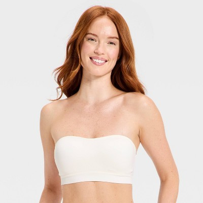 Women's Seamless Lightly Lined Bandeau - Auden™ White XS | Target