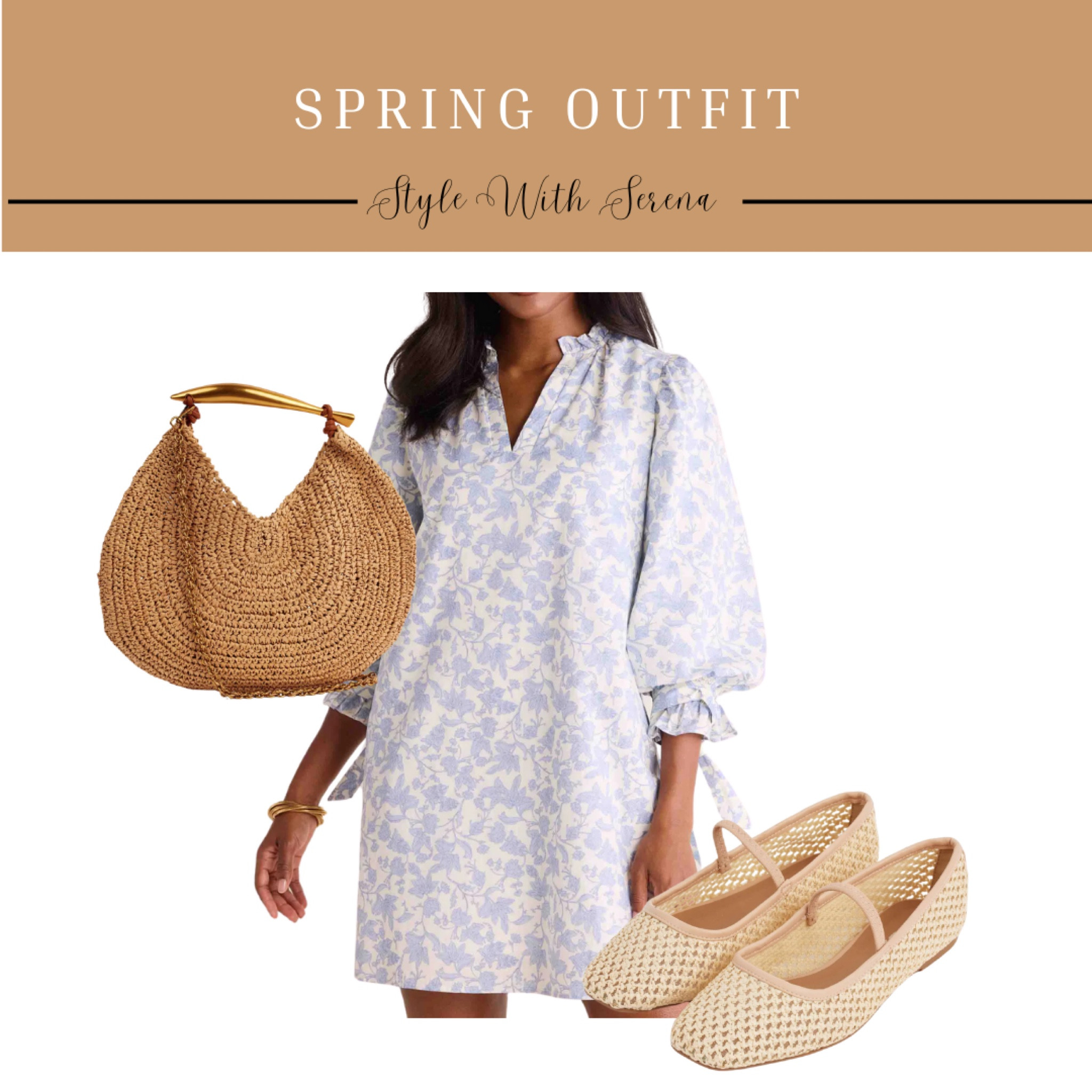 Spring outfit, spring dress, flats, handbag, rattan, work outfit 

#LTKItBag #LTKFindsUnder100 #LTKWorkwear