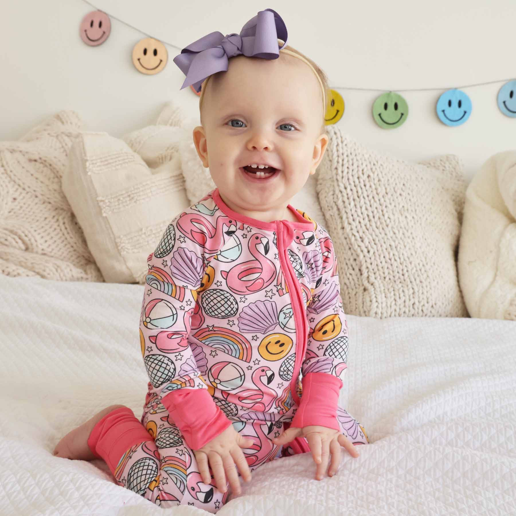 Floatie Friends Convertible Zip Romper | Pink | Caden Lane