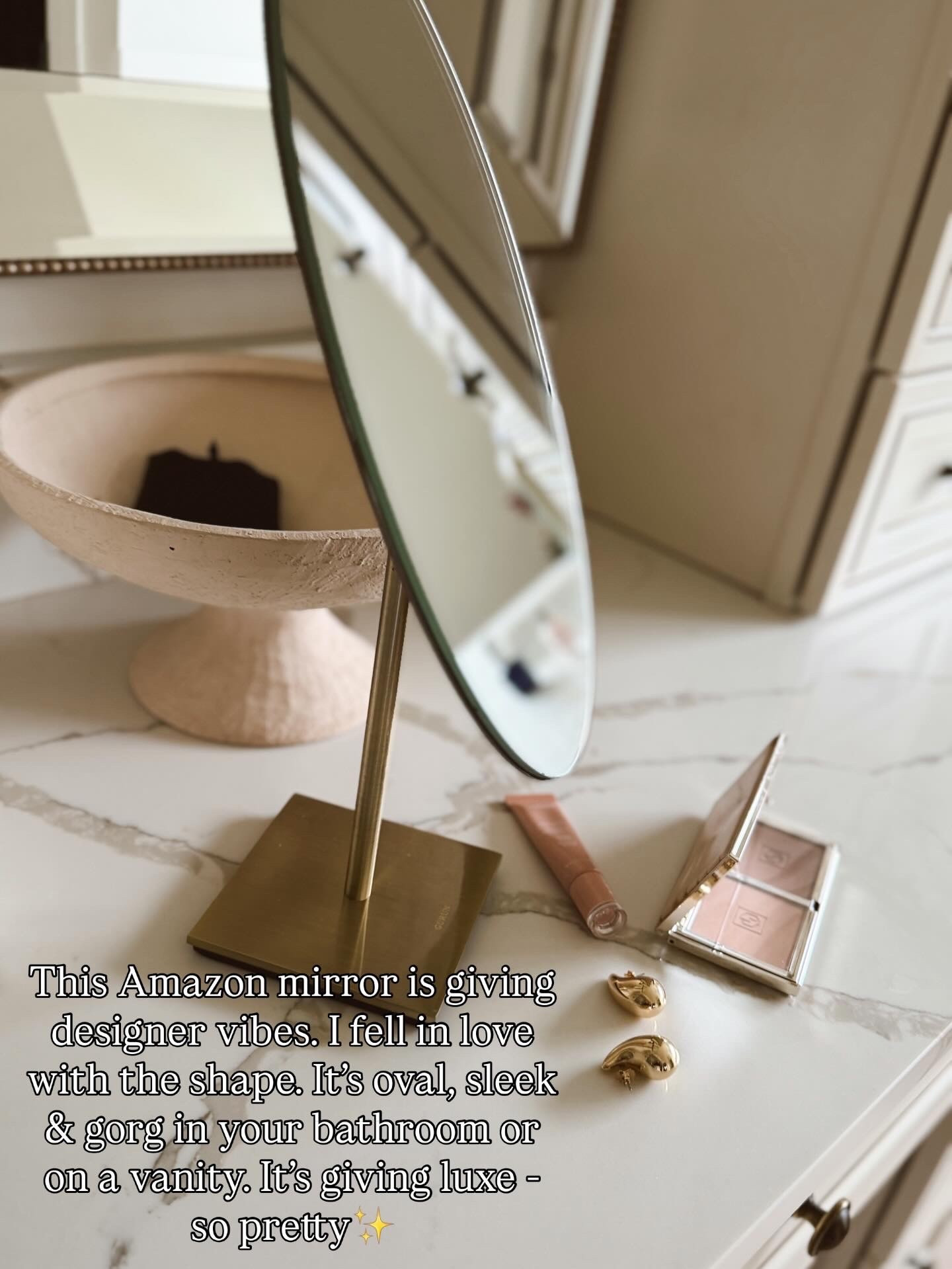 This mirror is so beautiful✨. I love the lines and the oval shape — it feels so unique. It honestly elevates any bathroom or vanity. I’ve never seen one quite like it.


oval mirror. vanity mirror. bathroom mirror. modern mirror. statement mirror. Decor. bathroom decor. vanity decor. home finds.

#LTKHome #LTKgrwm #LTKBeauty