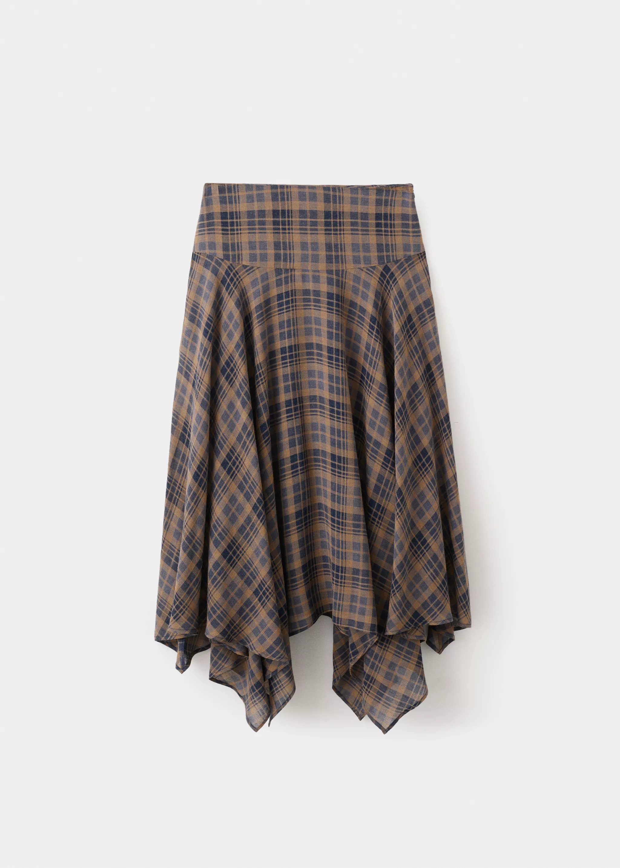 Checked asymmetric skirt | Mango (US/MX/AU)