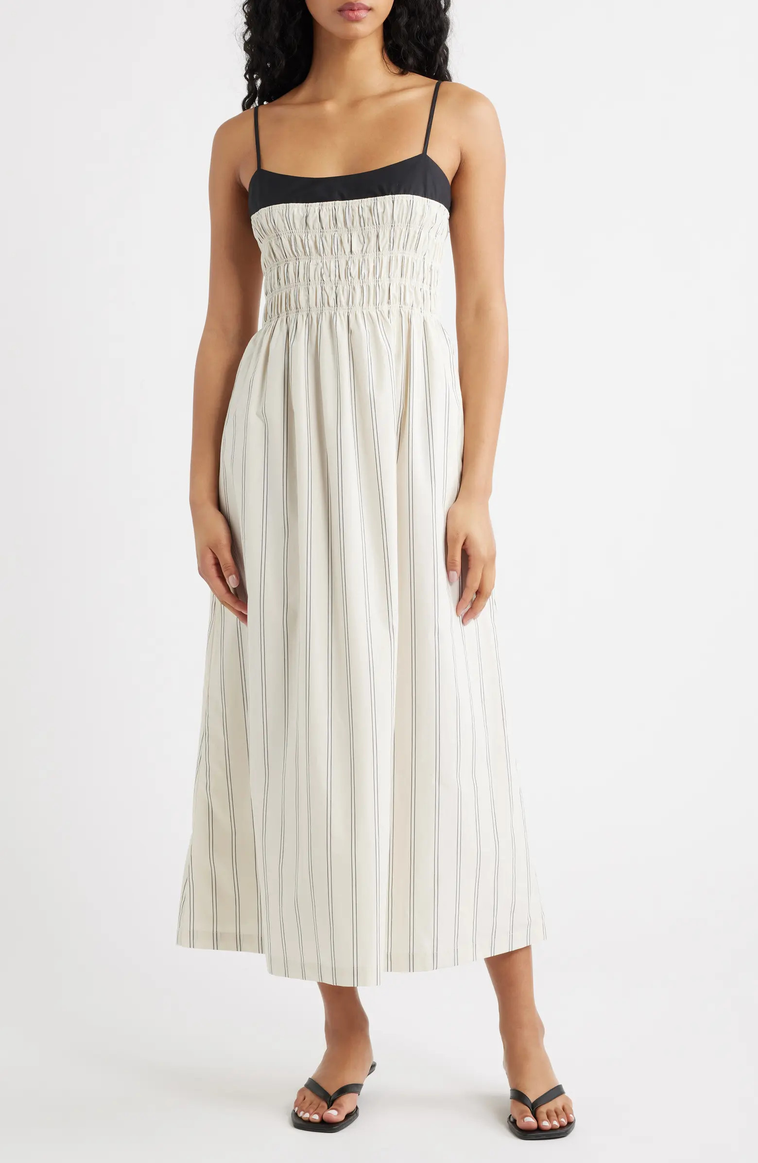 Primrose Stripe Smocked Bodice A-Line Dress | Nordstrom