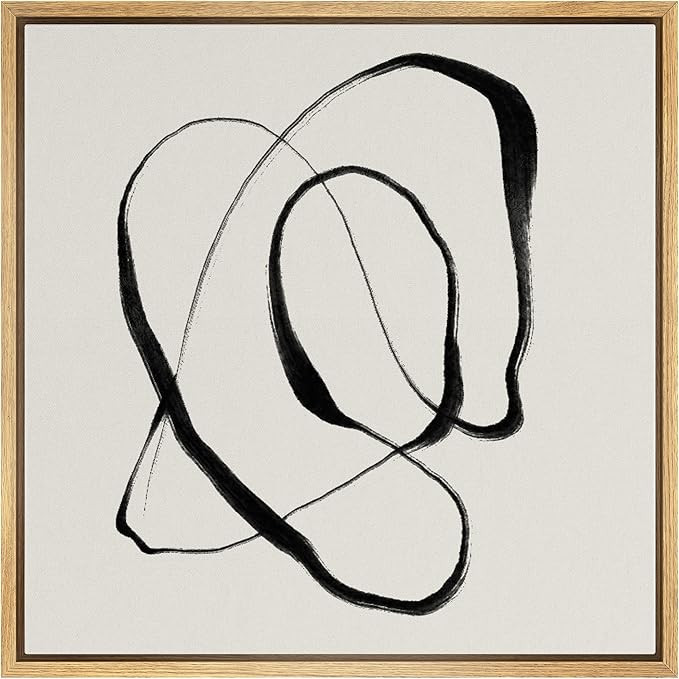 SIGNWIN Framed Canvas Print Wall Art Paint Stroke Mountain Ocean Landscape Abstract Shapes Illust... | Amazon (US)