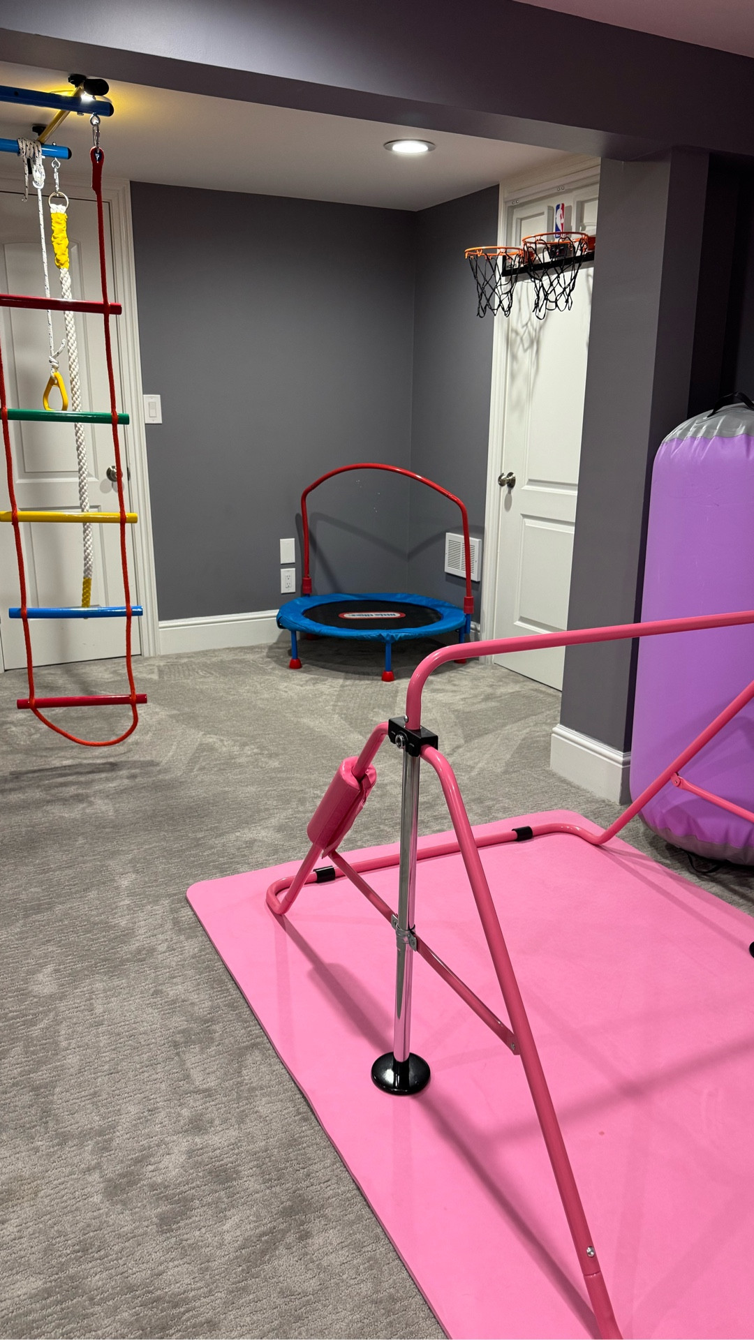 Indoor kids play space ideas 🙌🏼 my kids are in heaven — and this has been such a game changer for getting energy out at home.

Movement toys, climbing gym, trampoline & active play essentials for home. Perfect for basements, playrooms, or small spaces — everything linked ✨

#LTKKids #LTKHome #LTKmomlife