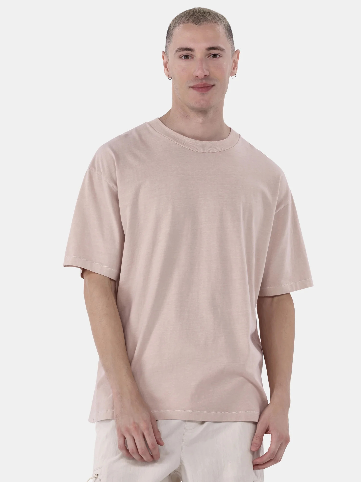 No Boundaries All Gender Cotton Oversize Tee with Short Sleeves, Men’s Sizes | Walmart (US)