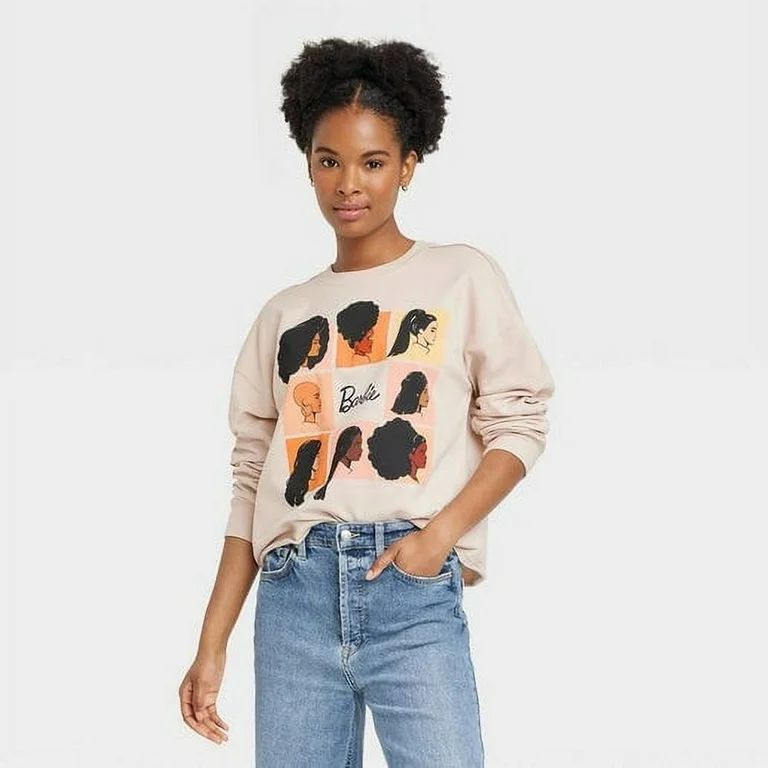 Women's Barbie Squares Graphic Sweatshirt, Size Small - Walmart.com | Walmart (US)