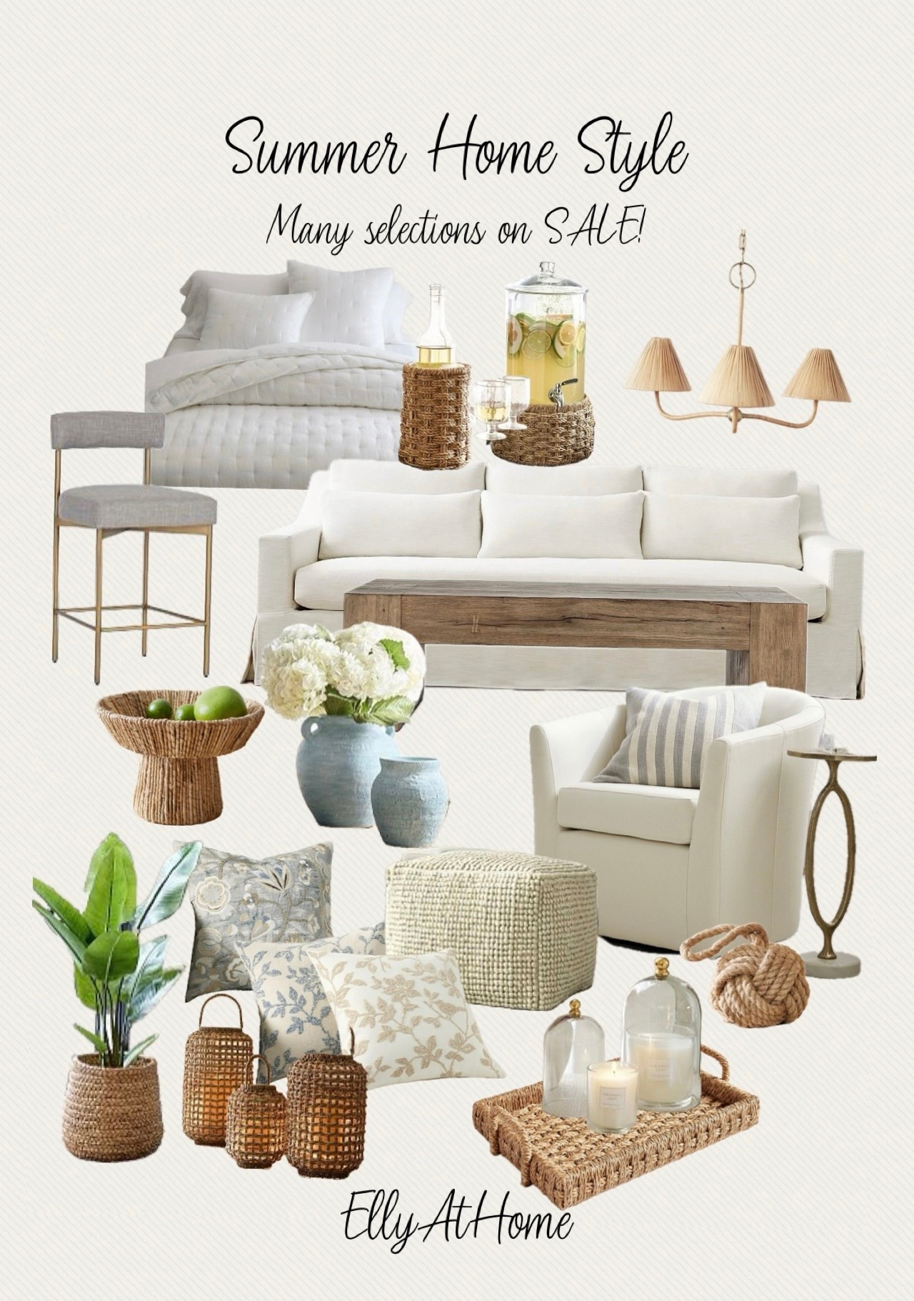 Summer home styling, many selections on sale/clearance! Shop Pottery Barn sofas, home decor accessories, vases, pillows, entertaining, coastal, swivel chairs, accent table, coffee table. 

#LTKHome #LTKSaleAlert #LTKFindsUnder50