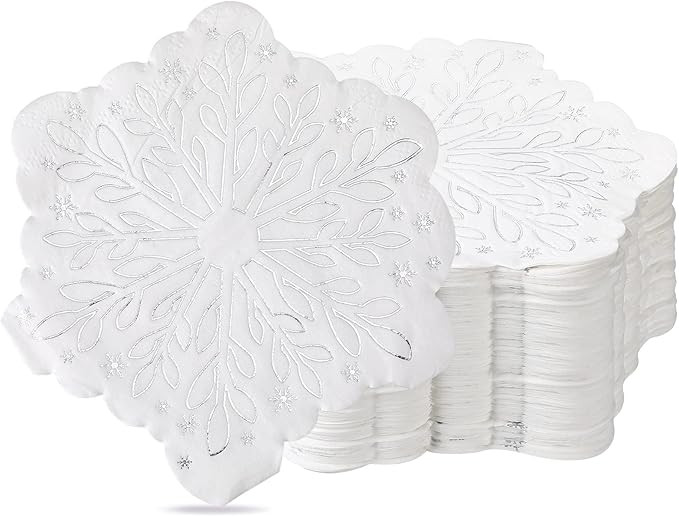 Spiareal 100 Pcs Christmas Snowflake Paper Napkins Winter Onederland Napkin Cocktail 2 Ply Dispos... | Amazon (US)