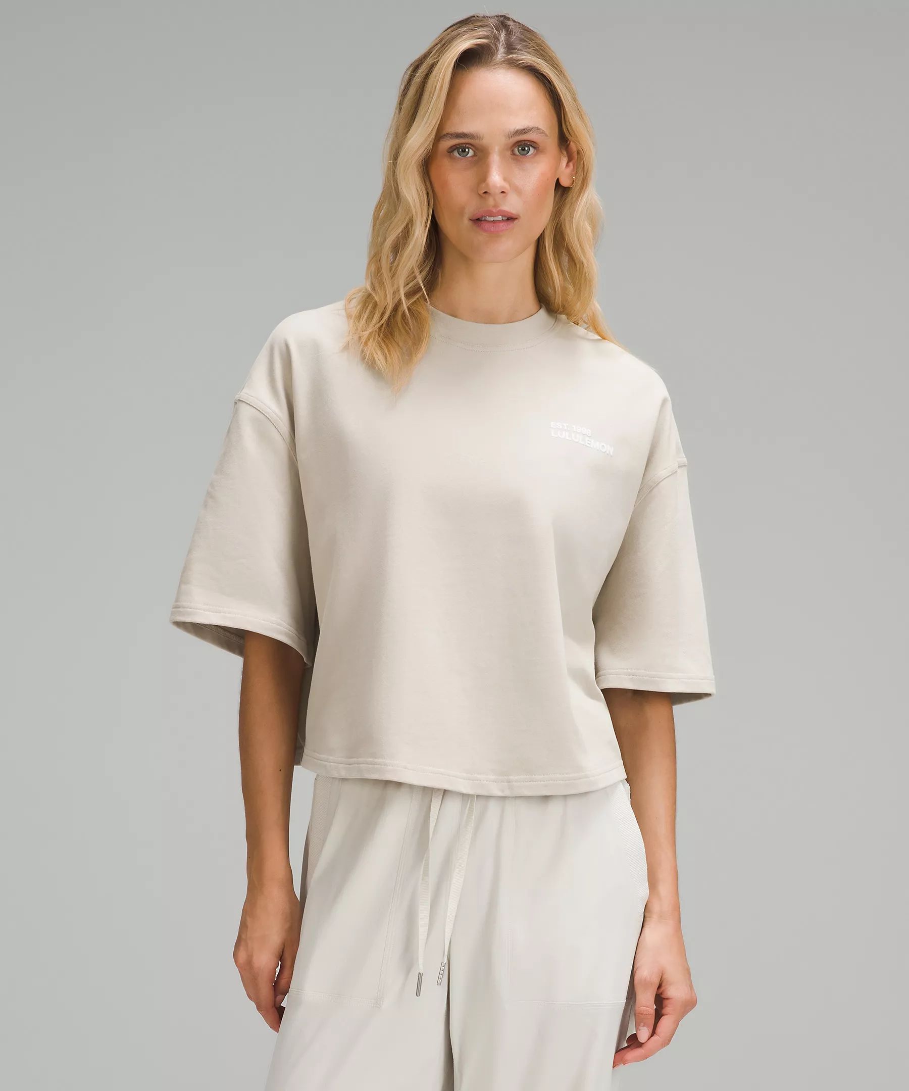 Brushed Heavyweight Cotton Cropped Crew T-Shirt | Women's Short Sleeve Shirts & Tee's | lululemon | Lululemon (US)