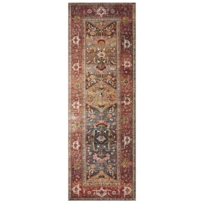 Rust and Gold Distressed Persian Style Hazel Area Rug | World Market