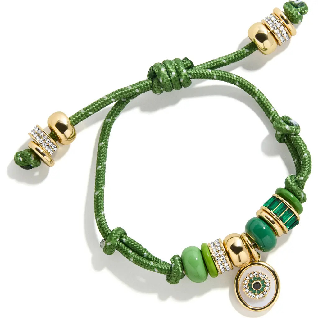 BaubleBar Eye Candy Evil Eye Paracord Bracelet in Green at Nordstrom | Nordstrom