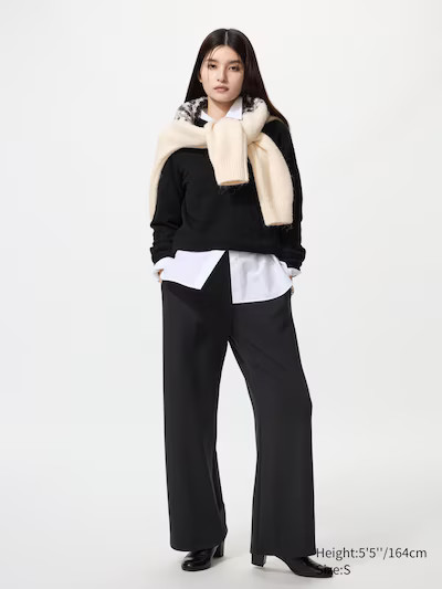 Women's Warm Fleece Straight Trousers | UNIQLO UK | UNIQLO (UK)