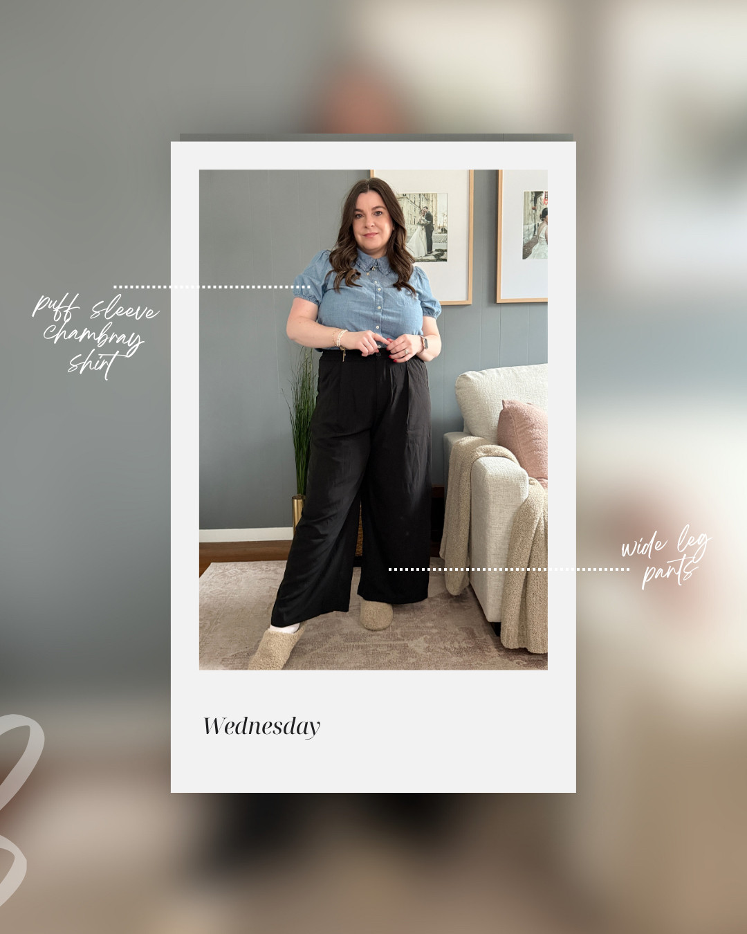 Stay motivated at home in this outfit: chambray short sleeve button up from J.Crew, wide leg pants from Cider, and slippers from Amazon.

Pro-tip: switch out the slippers for cute sneakers or loafers for the office. 

 #LTKMidsize #LTKFindsUnder50 #LTKWorkwear