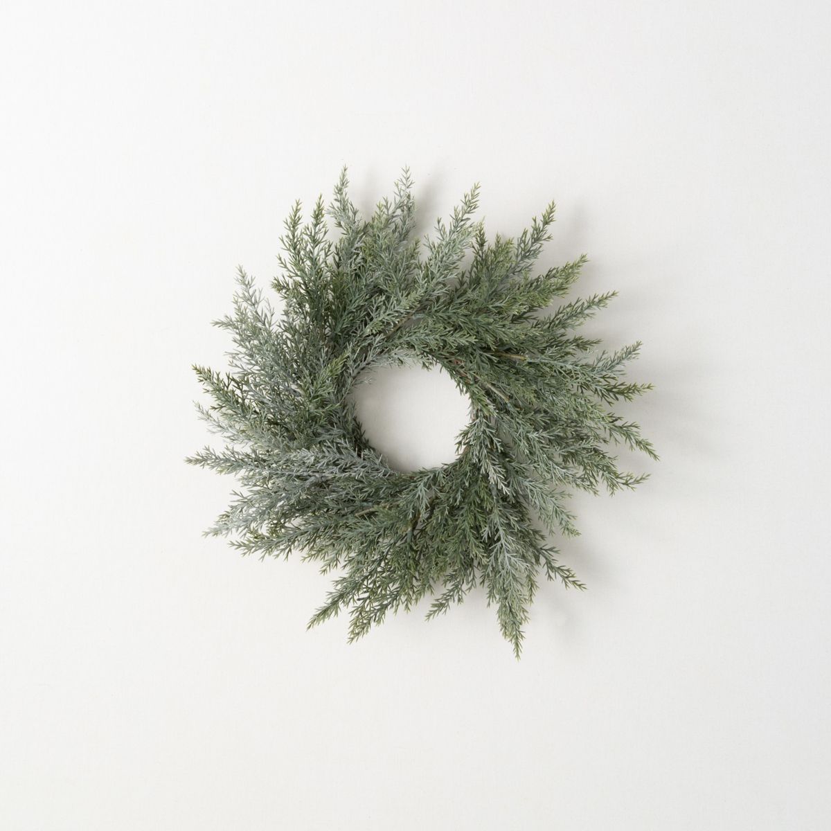 14"H Sullivans Frosted Blue Cedar Mini Wreath, Green Winter Wreaths For Front Door | Target