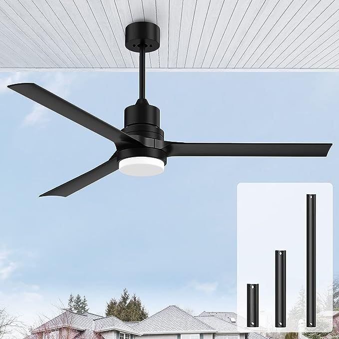 Biukis Black 60-inch Modern Ceiling Fans with Lights,Remote Control Reversible DC Motor for Indoo... | Amazon (US)