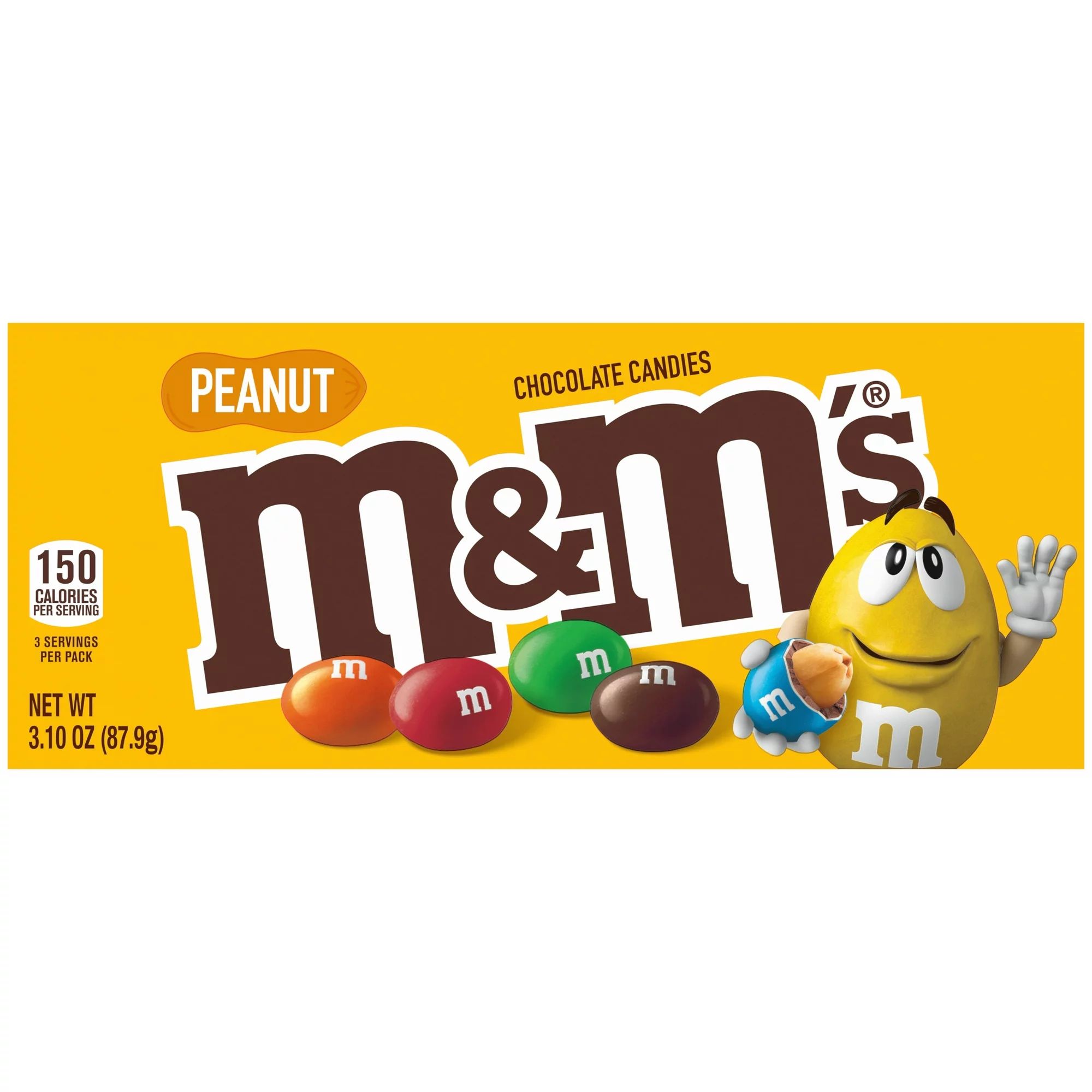 M&M's Peanut Milk Chocolate Candy Theater Box - 3.1 oz Box | Walmart (US)