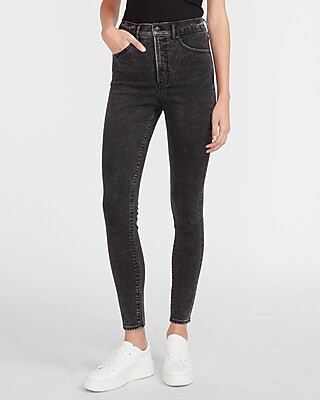 Super High Waisted Black Skinny Jeans | Express