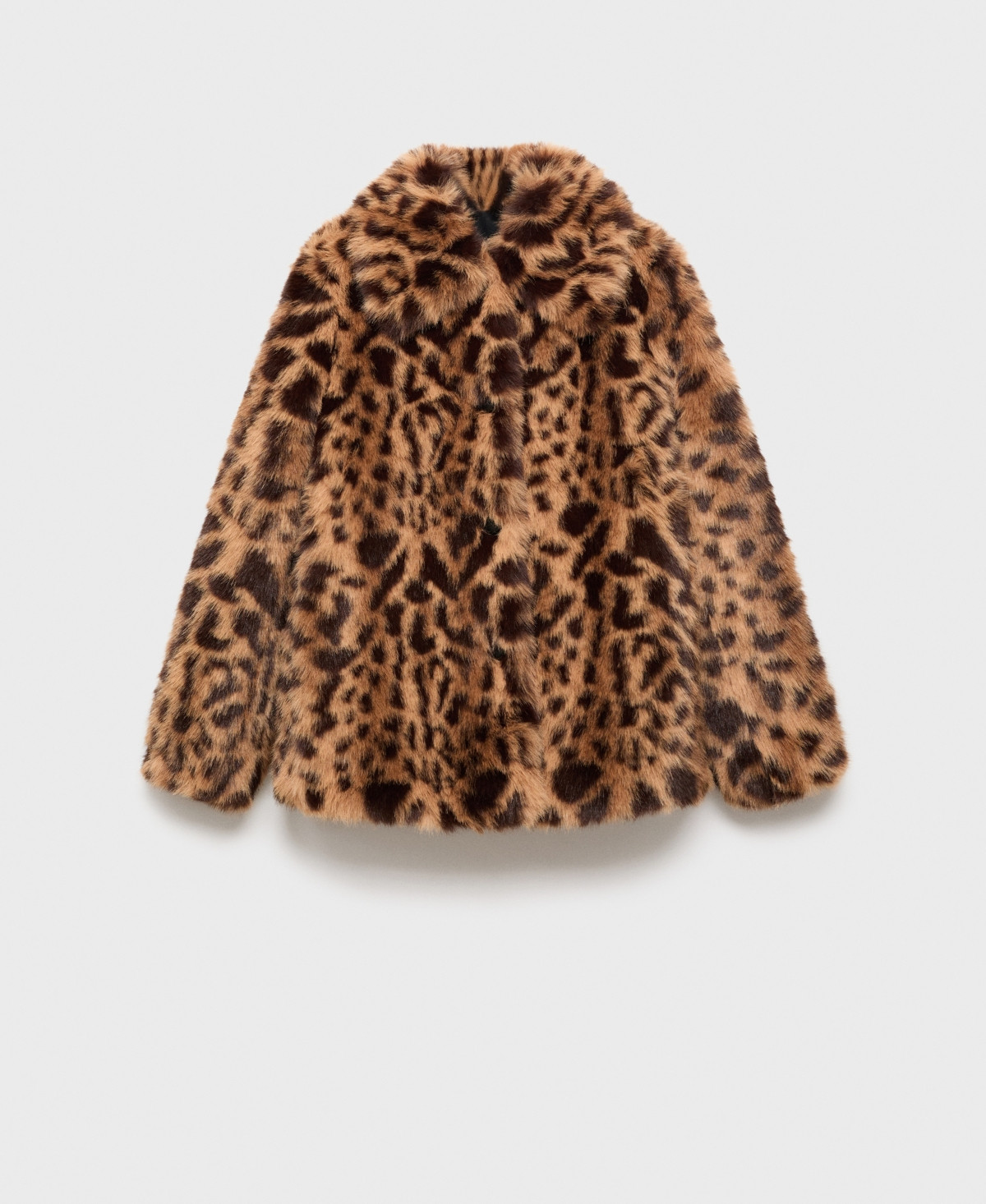 Mango Women's Fur-Effect Leopard-Print Coat - Medium Brown | Macy's
