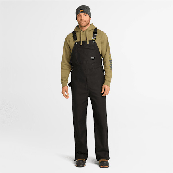 Men's Timberland PRO® GritFlex Canvas Bib Overall in Black | Timberland (US)