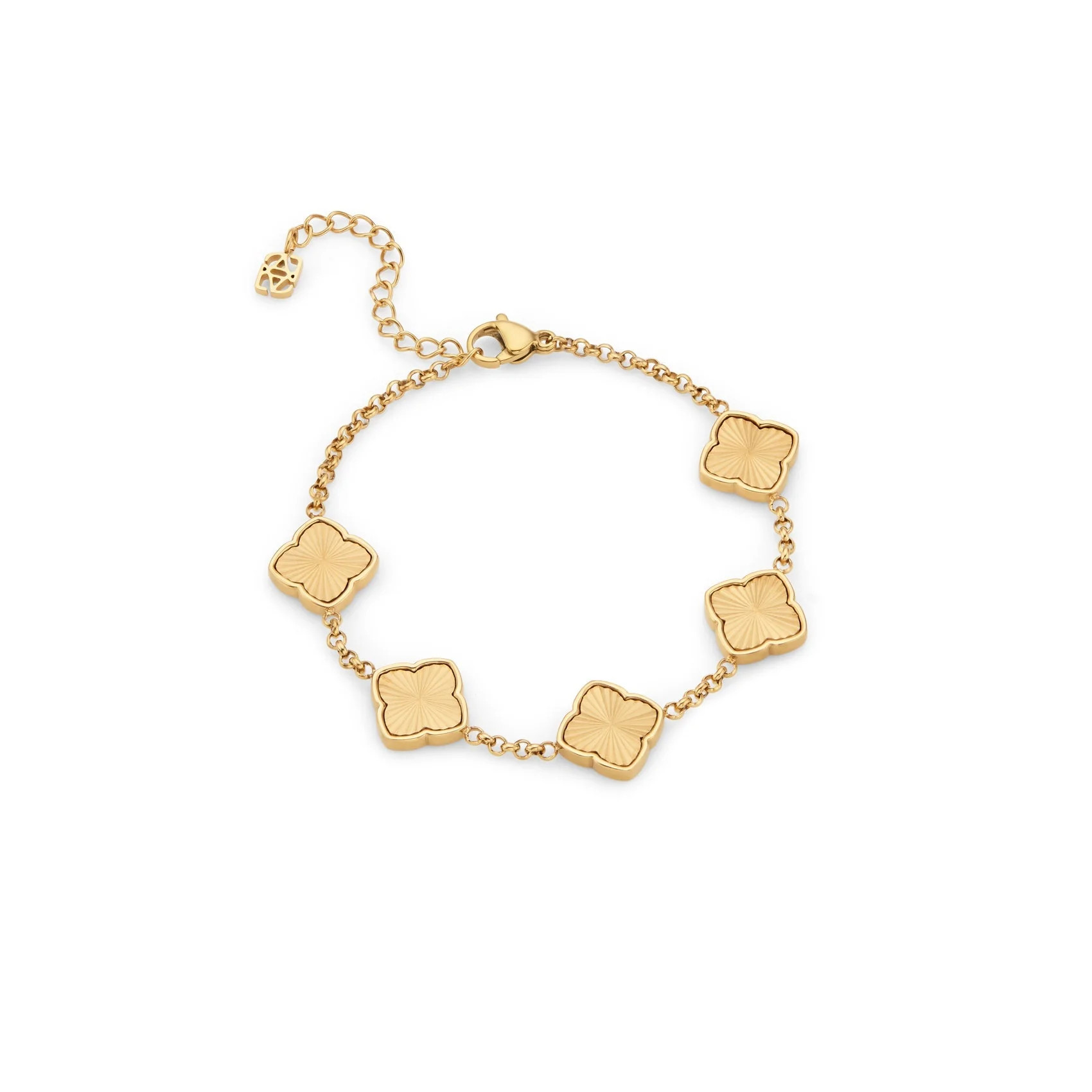 Textured Multi Clover Bracelet (Gold) | Abbott Lyon