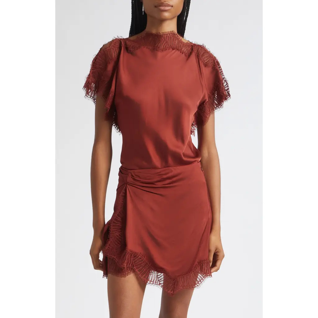 A.L.C. Luna Satin Top in Sandalwood/sandalwood at Nordstrom, Size 8 | Nordstrom
