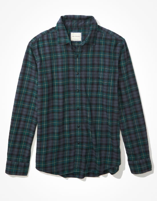 AE Super Soft Plaid Everyday Shirt | American Eagle Outfitters (US & CA)