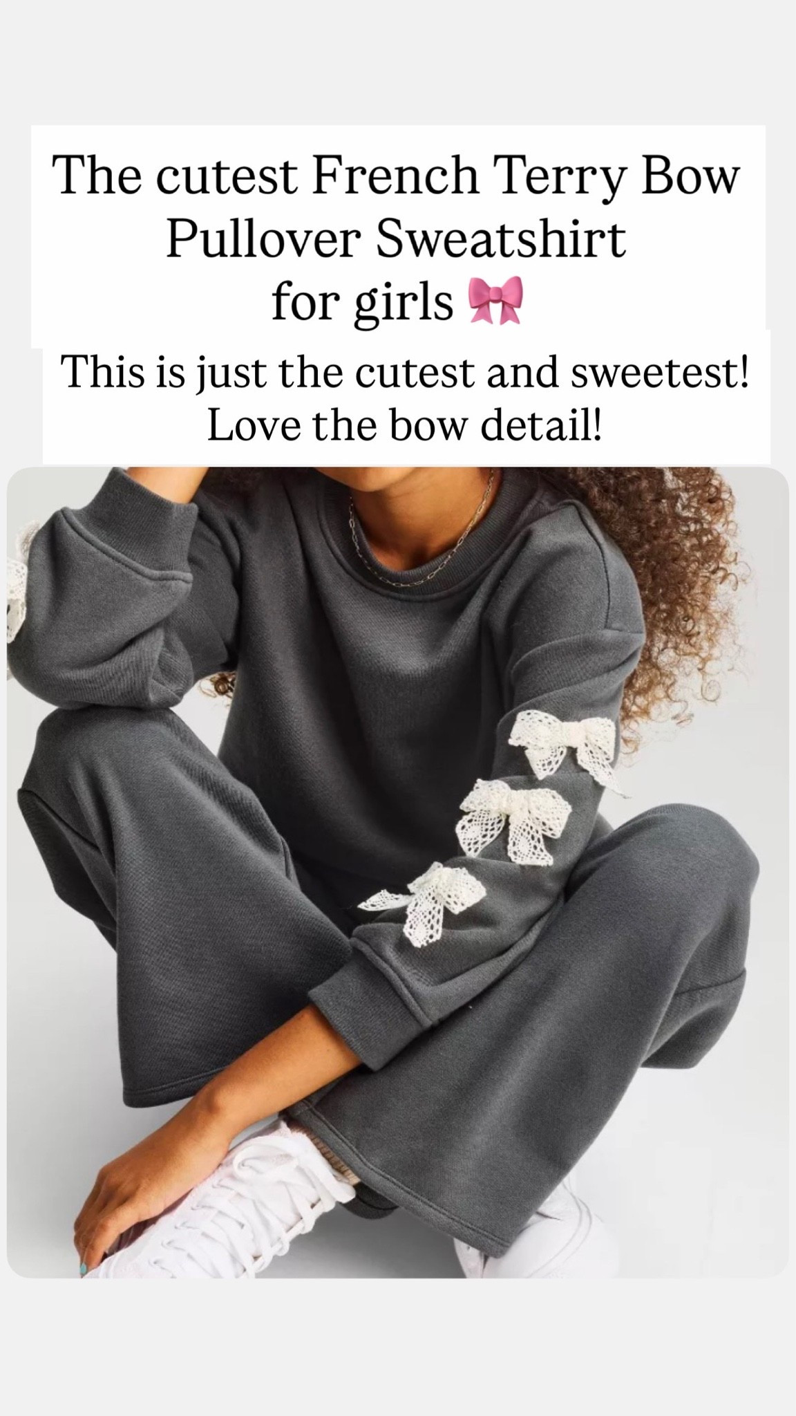 Cutest French Terry bow pullover sweatshirt

#LTKKids