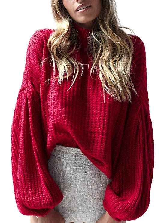 Simplee Women's Casual Long Sleeve Loose Pullover Knit Sweater Jumper Top | Amazon (US)