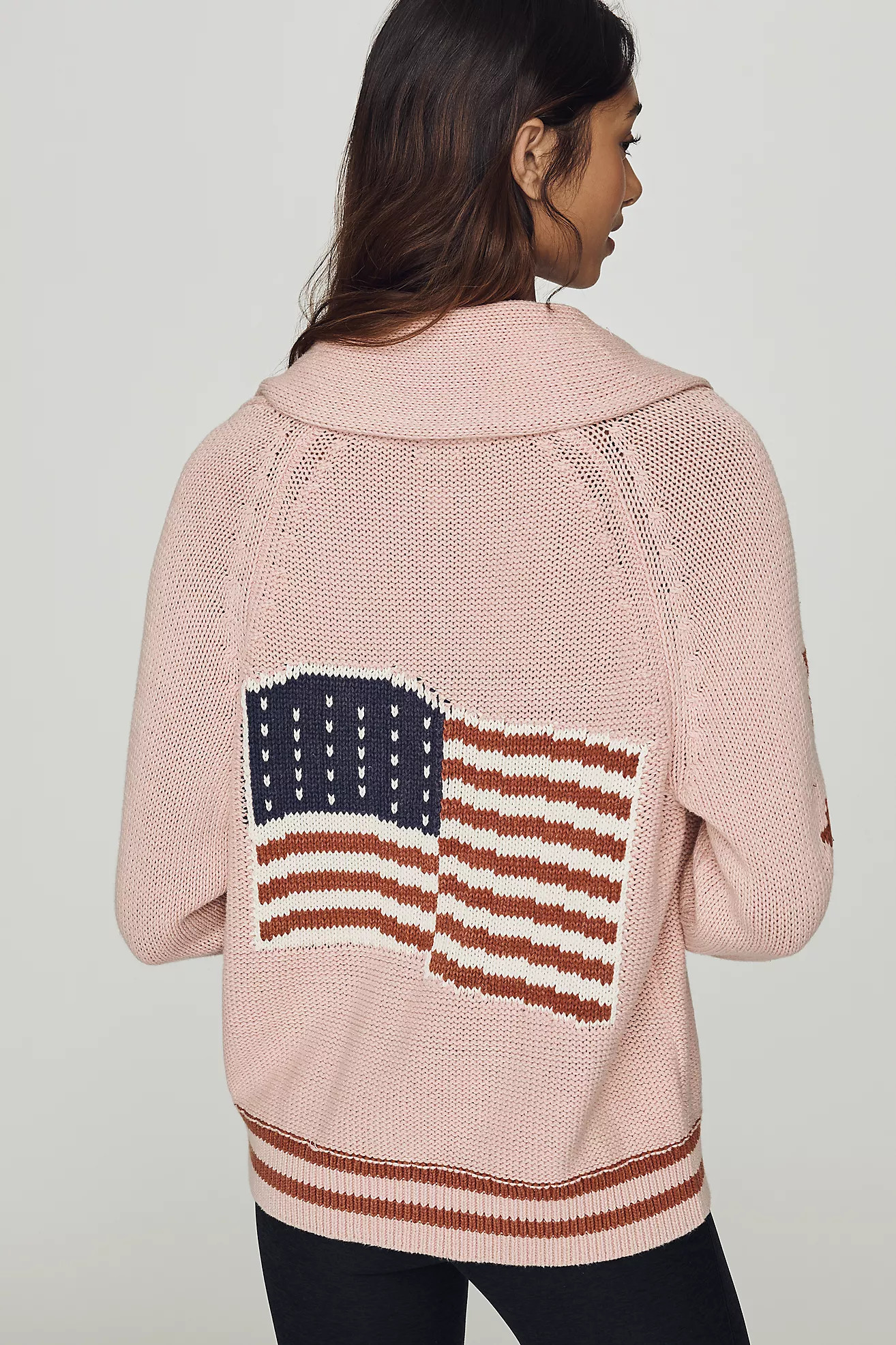 Maeve Shawl Collar American Flag Cardigan Sweater | Anthropologie (US)