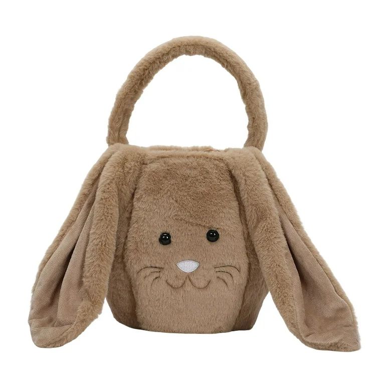 iaksohdu Bunny Storage Basket Large Capacity Portable Plush Easter Rabbit Storage Bag Candy Baske... | Walmart (US)